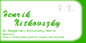 henrik nitkovszky business card